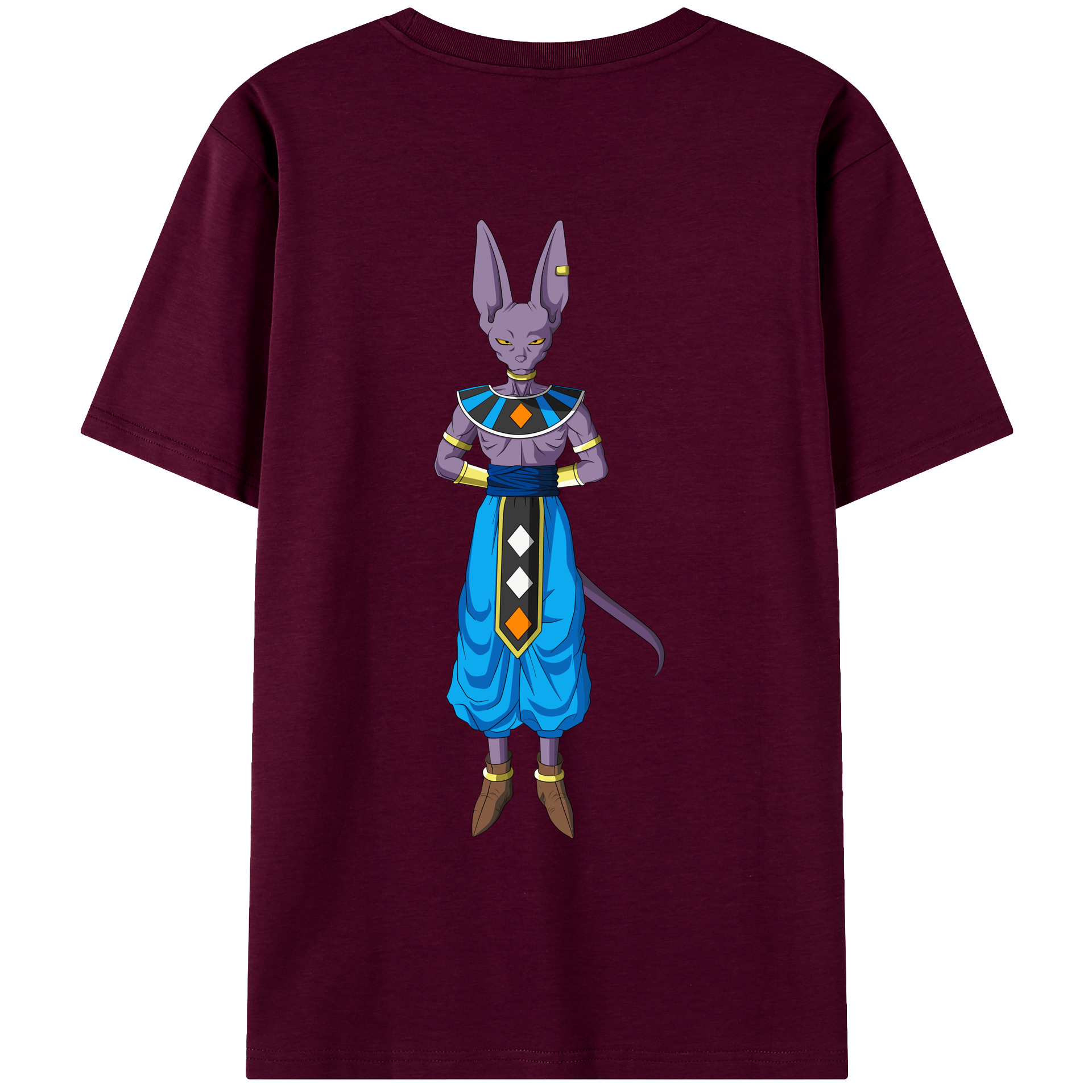 （画像用） ドラゴンボール ビルス 破壊神ビルス DRAGON BALL Beerus Birusu レディース半袖Tシャツ(バックプリント)